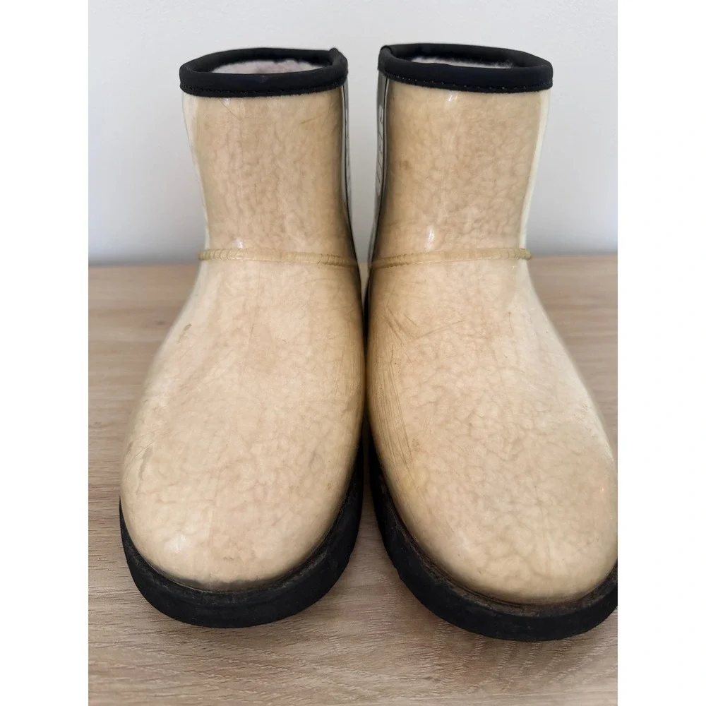 UGG Classic Clear Mini Waterproof Boots Natural Black 1113190 Womens 6